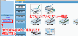 わくわく青色申告のメイン画面